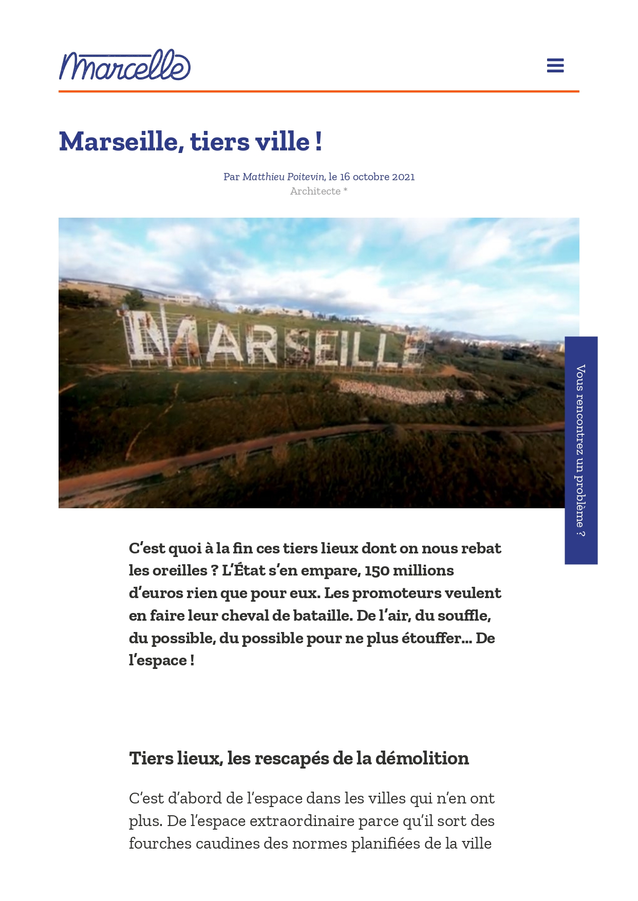 Marseille, tiers ville ! par Matthieu Poitevin